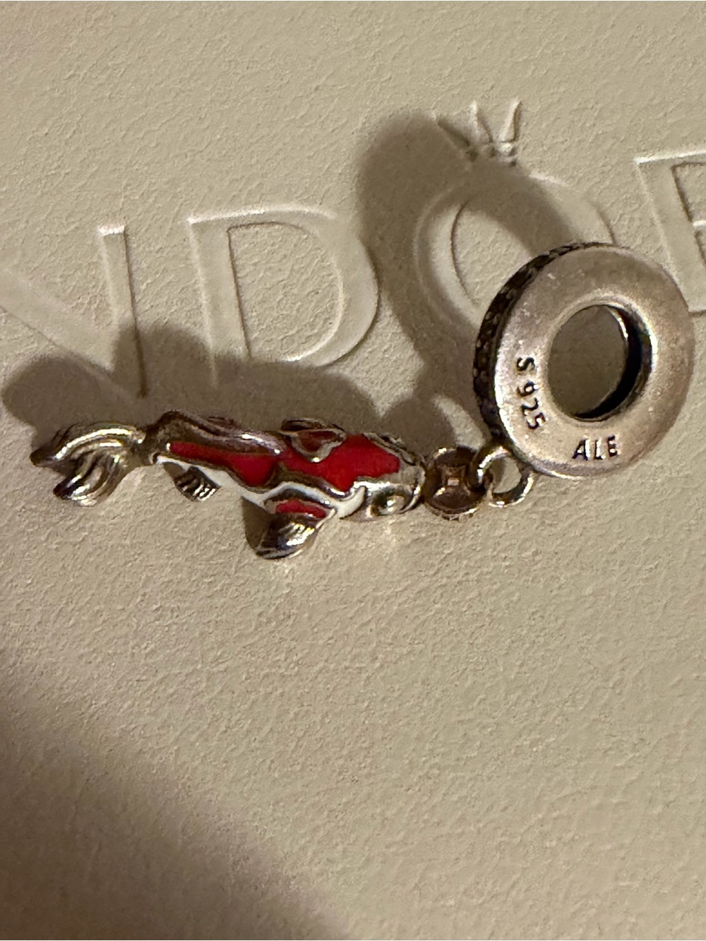 Pandora Red Murano Glass Koi Fish Mini Dangle Charm #793863C01